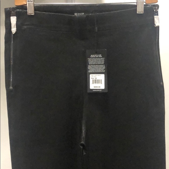 RETAIL $995 NWT HUDSON Jean LAMB LEATHER skinny pant I ONLY SELL AUTHENTIC - Picture 12 of 13
